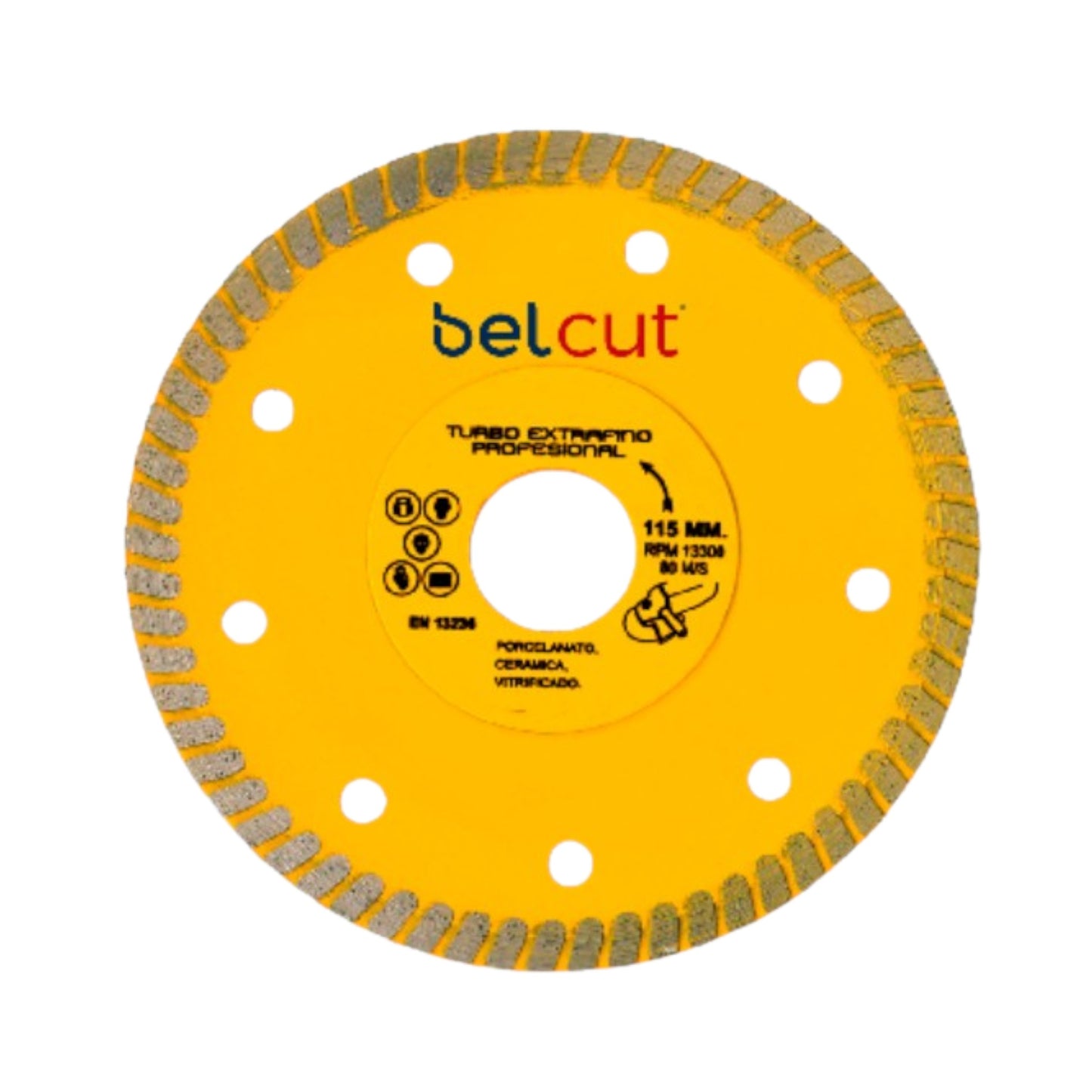 DISCO DE CORTE DIAMANTADO PARA PORCELÁNICO, GRANITO, GRES Y CERÁMICA VITRIFICADA Ø115X22,2X10 EXTRAFINO BELCUT EXPERT