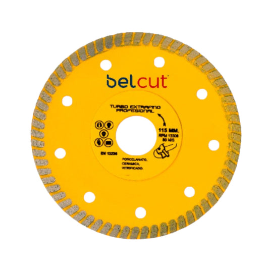 DISCO DE CORTE DIAMANTADO PARA PORCELÁNICO, GRANITO, GRES Y CERÁMICA VITRIFICADA Ø115X22,2X10 EXTRAFINO BELCUT EXPERT